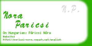 nora paricsi business card