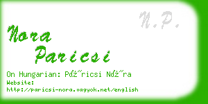 nora paricsi business card